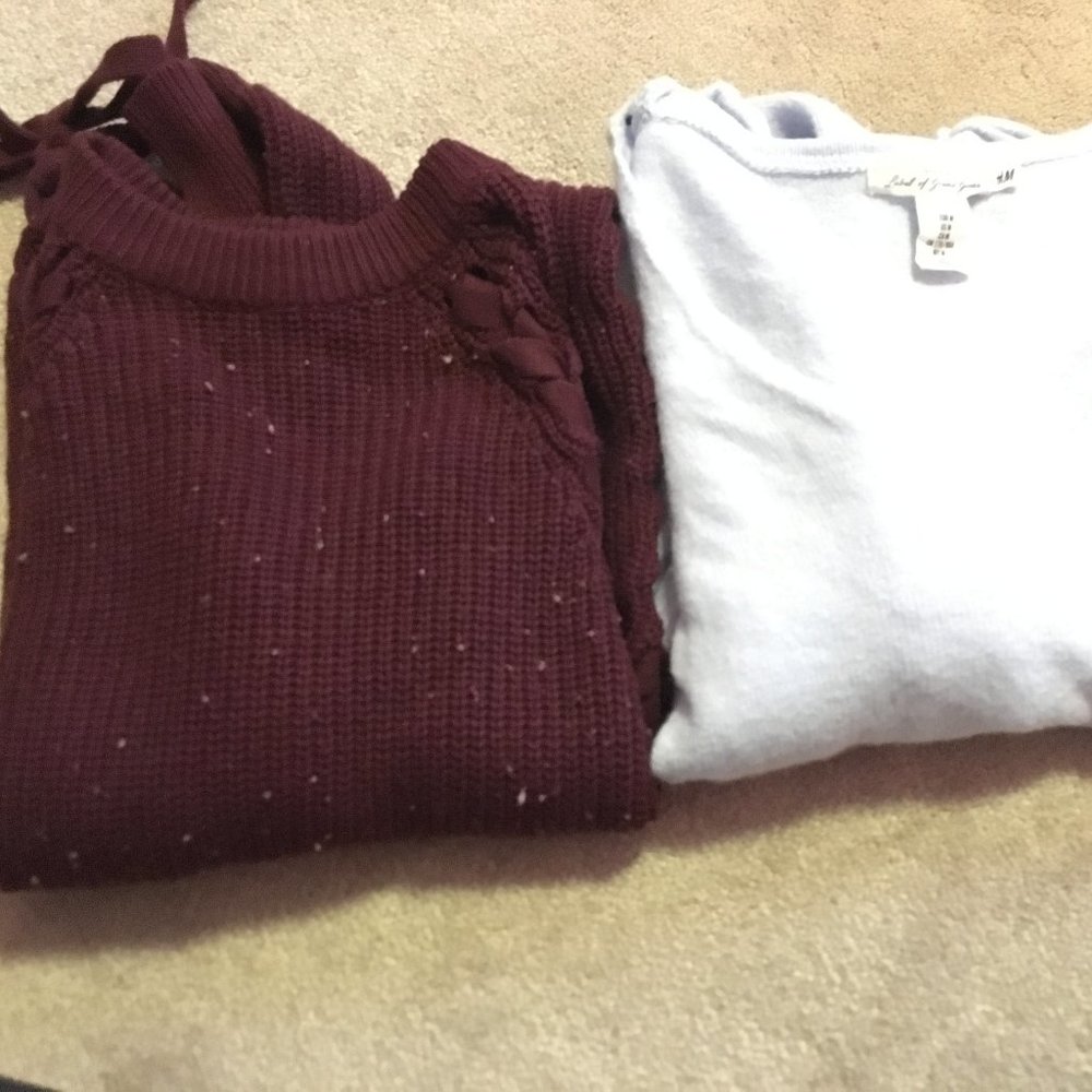Sweater Bundle Light Blue and Maroon 5/$25!